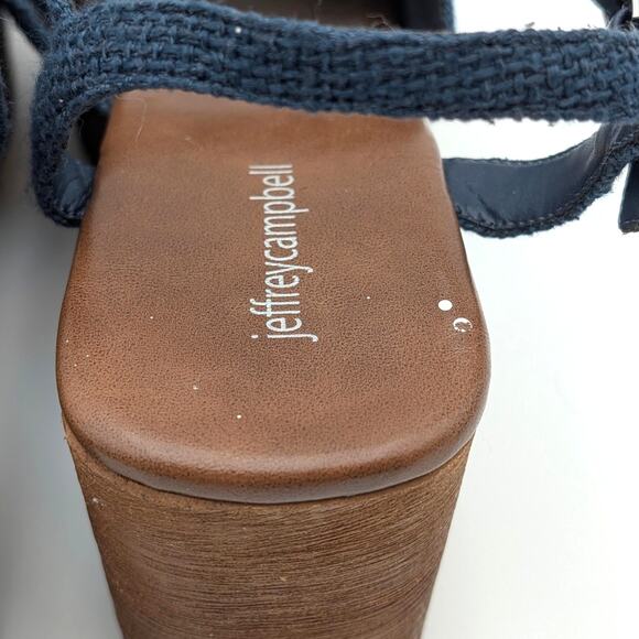 Jeffrey Campbell On Deck Platform Sandal Women's Navy Blue Size US11 EU42 - Picture 6 of 9
